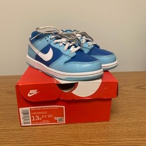 Sz-13C-New Nike Dunk Low Retro QS TDE Argon 2022 Blue Toddler Infant DV2634-400